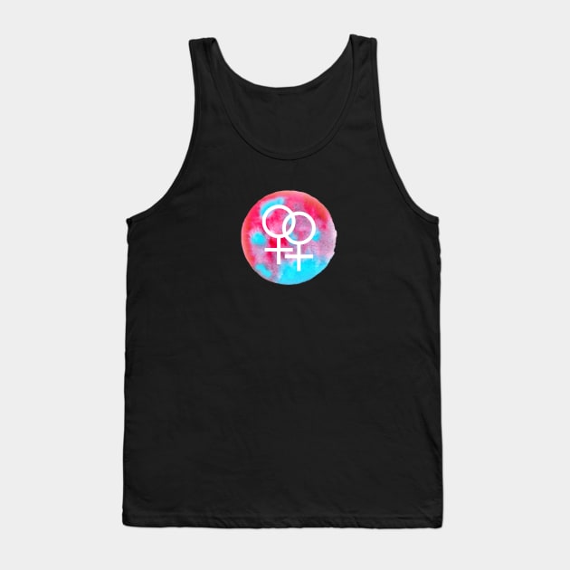 Double Venus Symbol Watercolor (Lesbian/Bisexual/Sapphic/WLW) Tank Top by SapphoStore